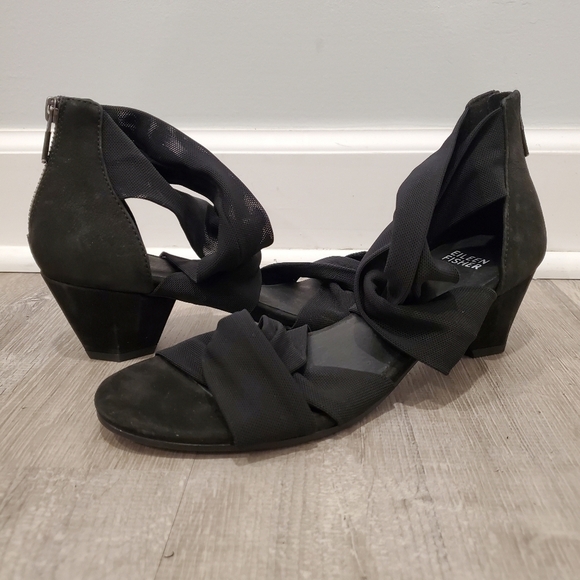 NEW Eileen FisherJoy Knotted Black Zip Sandals main image 0